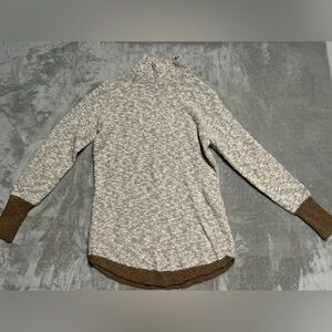 LL Bean Signature Ragg Sweater Women’s XS Linen Cotton Taupe Marled